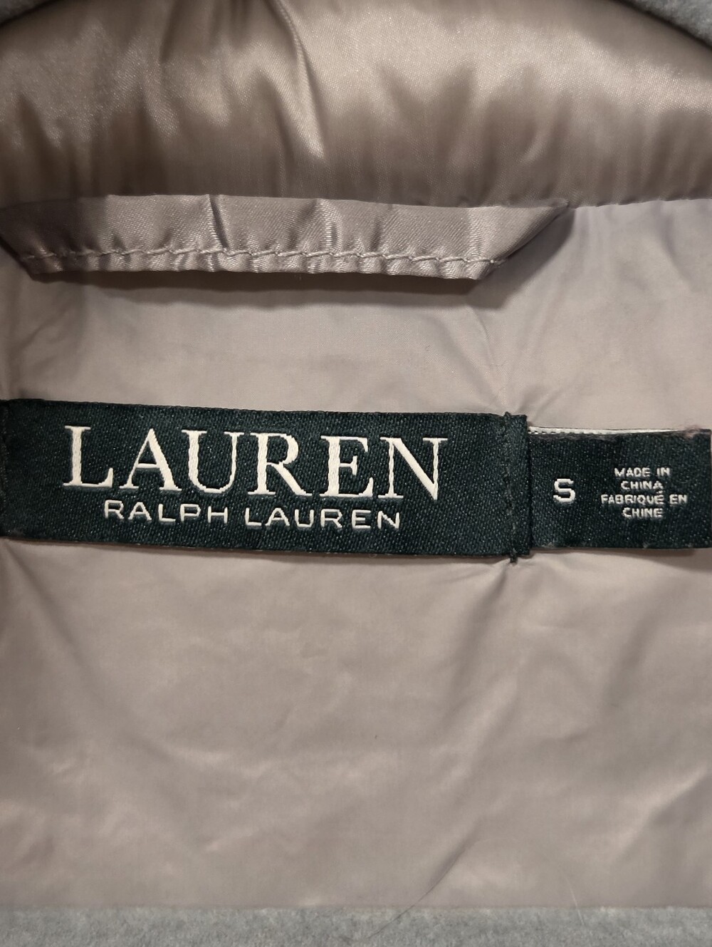 Lauren Ralph Lauren Down Puffer Vest Silver Grey Double Breasted Small - Picture 2 of 11